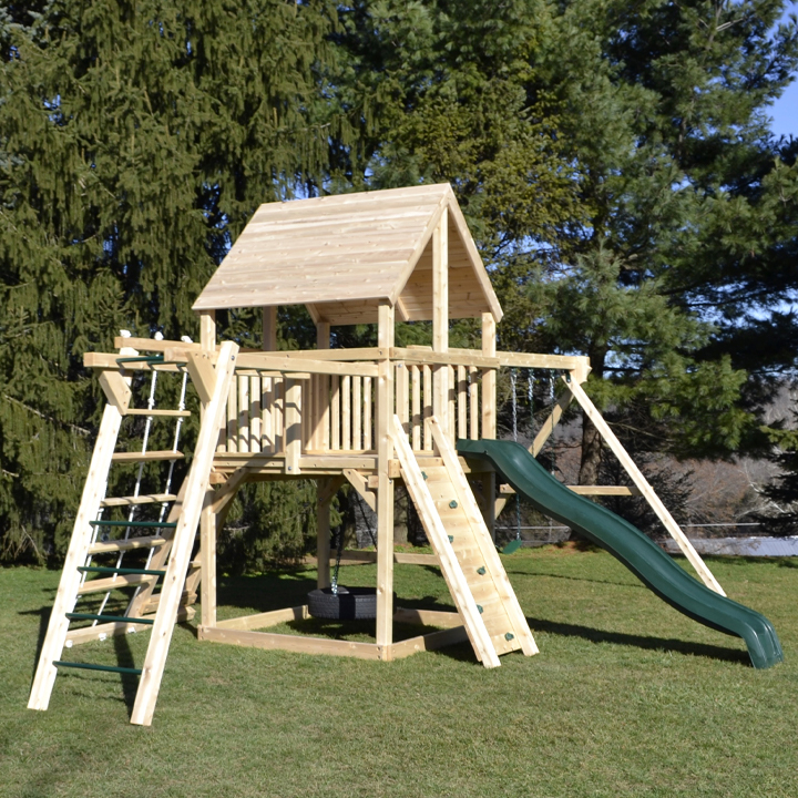 Cedar Swing Sets - The Bailey Climber With Options