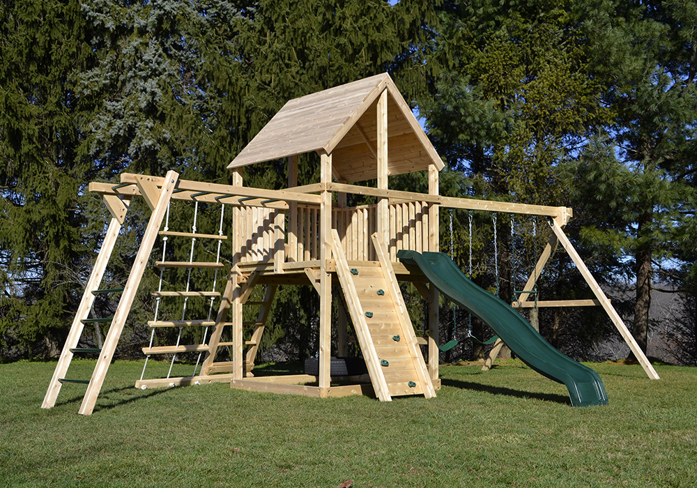 Cedar Swing Sets - The Bailey Climber with Options